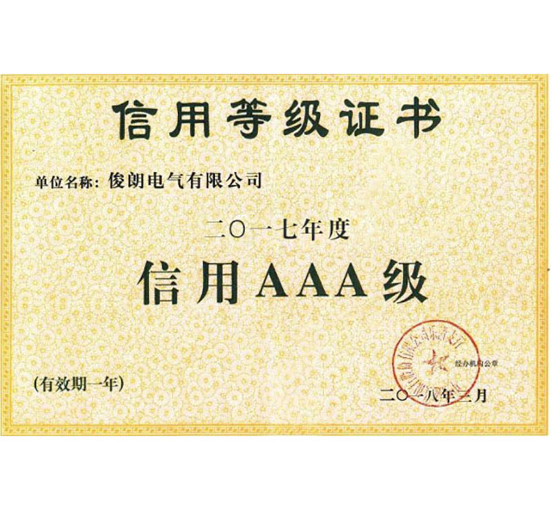 信用AAA級證書